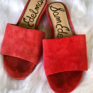 Sam Edelman Liliana red suede slide sandal